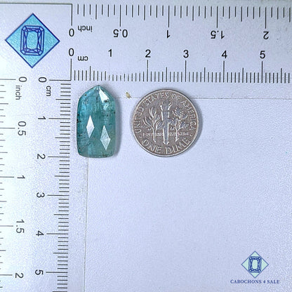 Natural Aqua Kyanite Gemstone  Fancy Rose Cut 19*10*4mm from Brazil available for sale