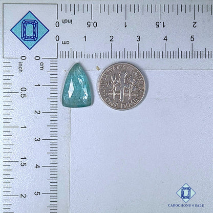 Natural Aqua Kyanite Gemstone  Triangle Rose Cut 16*11*3mm from Brazil available for sale