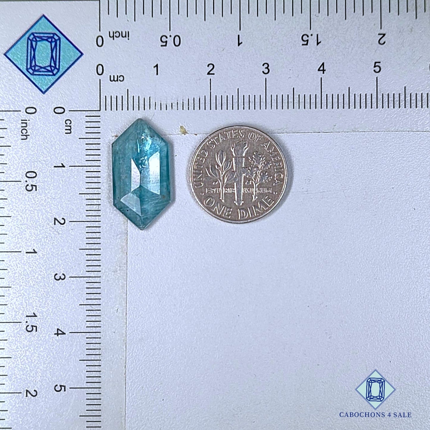 Natural Aqua Kyanite Gemstone  Fancy Rose Cut 20*10*4mm from Brazil available for sale