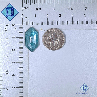 Natural Aqua Kyanite Gemstone  Fancy Rose Cut 20*10*4mm from Brazil available for sale