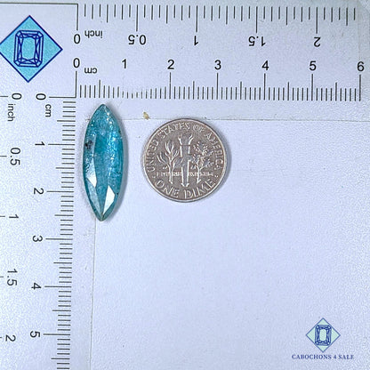 Natural Aqua Kyanite Gemstone  Marquise Rose Cut 25*8*3mm from Brazil available for sale