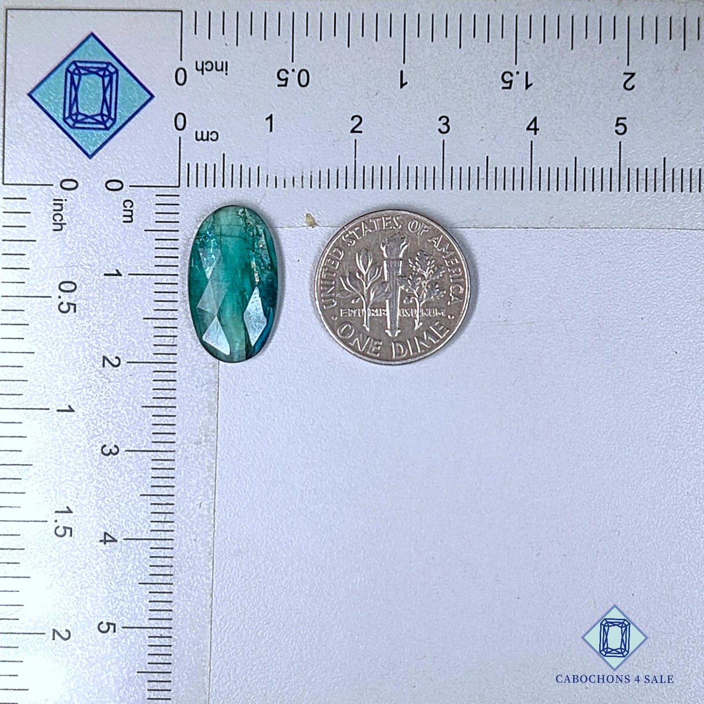 Natural Aqua Kyanite Gemstone  Oval Rose Cut 18*10*3mm from Brazil available for sale