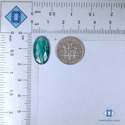 Natural Aqua Kyanite Gemstone  Oval Rose Cut 18*10*3mm from Brazil available for sale