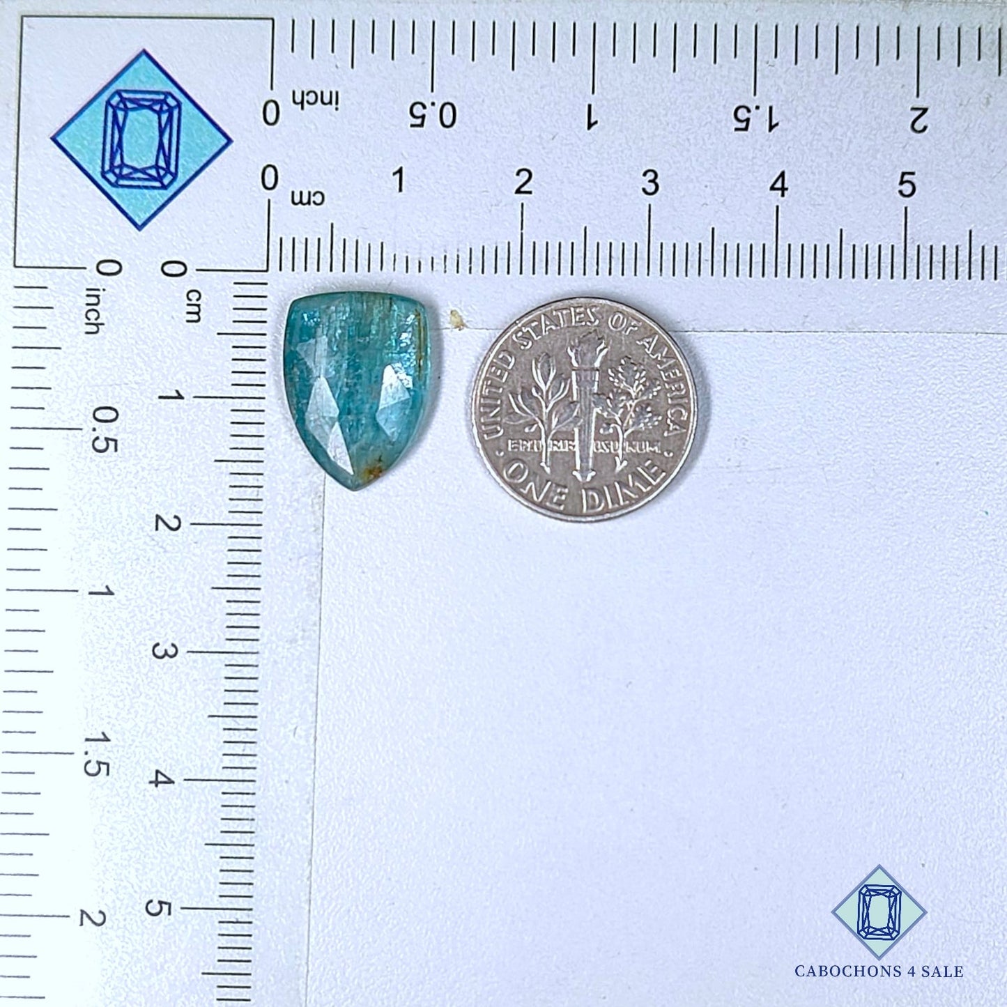 Natural Aqua Kyanite Gemstone  Pear Rose Cut 16*11*3mm from Brazil available for sale