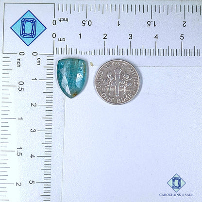 Natural Aqua Kyanite Gemstone  Pear Rose Cut 16*11*3mm from Brazil available for sale