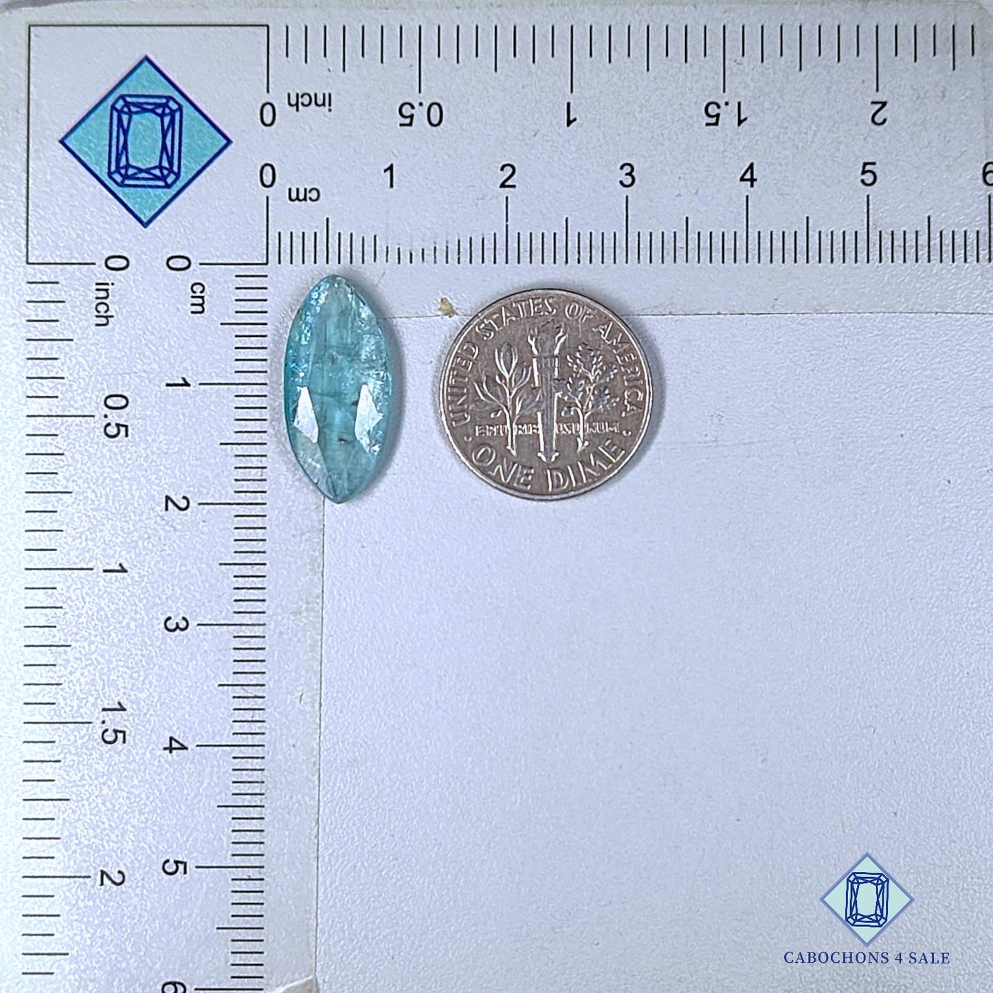 Natural Aqua Kyanite Gemstone  Marquise Rose Cut 19*9*3mm from Brazil available for sale