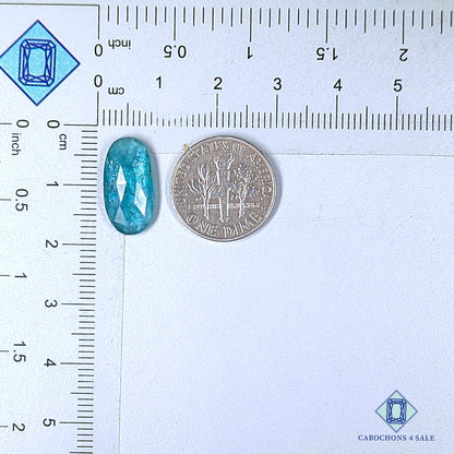Natural Aqua Kyanite Gemstone  Oval Rose Cut 16*8*3mm from Brazil available for sale