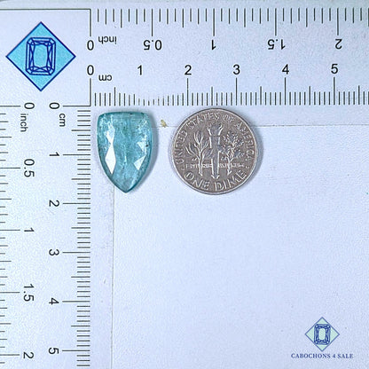 Natural Aqua Kyanite Gemstone  Pear Rose Cut 16*11*3mm from Brazil available for sale