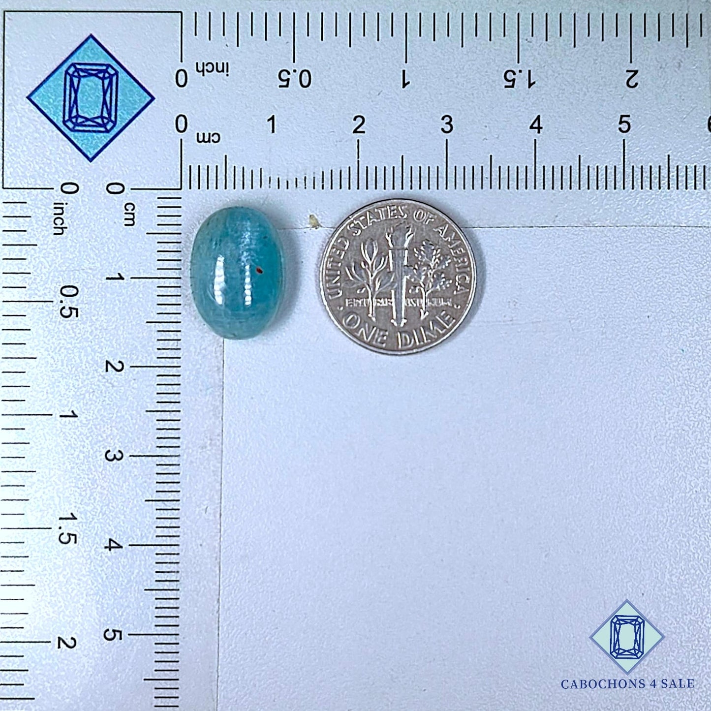 Natural Aqua Kyanite Gemstone  Oval Cabochons 15*11*6mm from Brazil available for sale