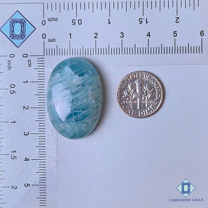 Cabujones ovalados de aguamarina natural de 31 x 21 x 9 mm, de Brasil, disponibles para la venta.