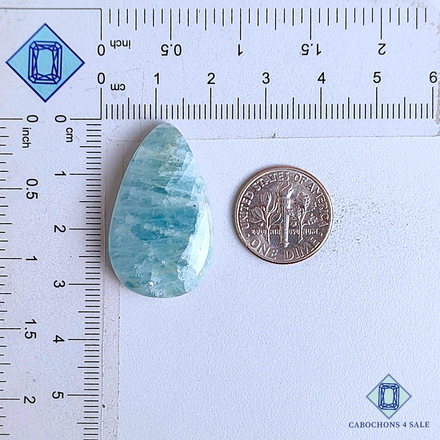 Natural Aquamarine Gemstone  Pear Cabochons 31*19*7mm From Brazil available for sale