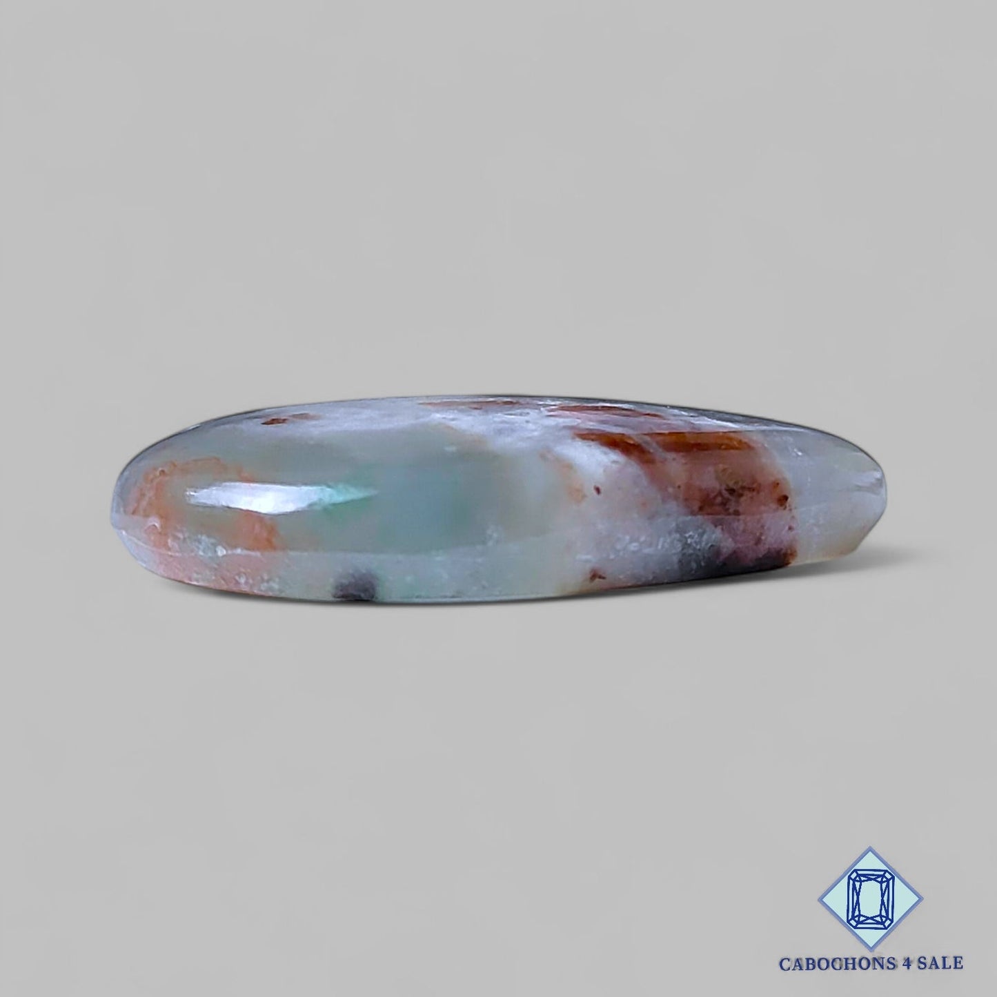 Cabujones de pera de aquaprasa natural de 31 x 24 x 6 mm, procedentes de Sudáfrica, disponibles para la venta.