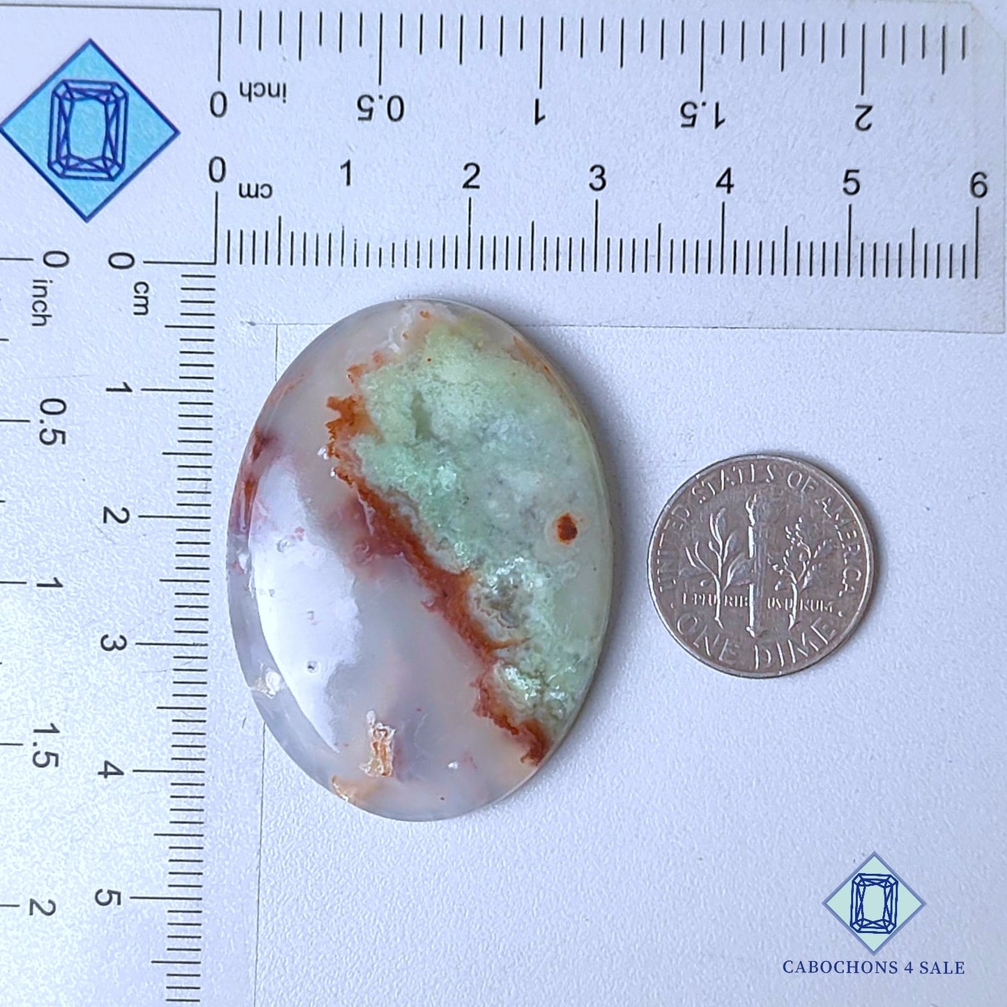 Natural Aquaprase Gemstone  Oval Cabochons 41*30*6mm from South Africa  available for sale