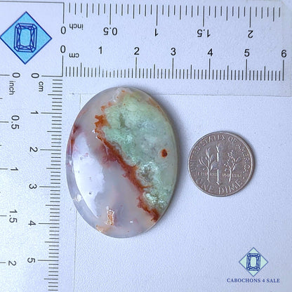 Natural Aquaprase Gemstone  Oval Cabochons 41*30*6mm from South Africa  available for sale