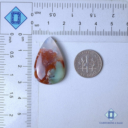 Natural Aquaprase Gemstone  Pear Cabochons 30*20*6mm from South Africa  available for sale