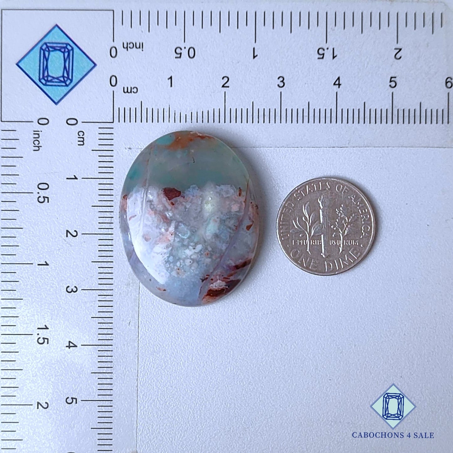 Natural Aquaprase Gemstone  Oval Cabochons 32*25*7mm from South Africa  available for sale