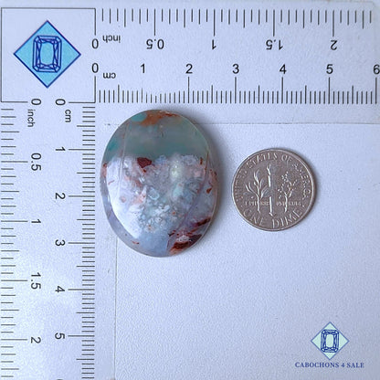 Natural Aquaprase Gemstone  Oval Cabochons 32*25*7mm from South Africa  available for sale