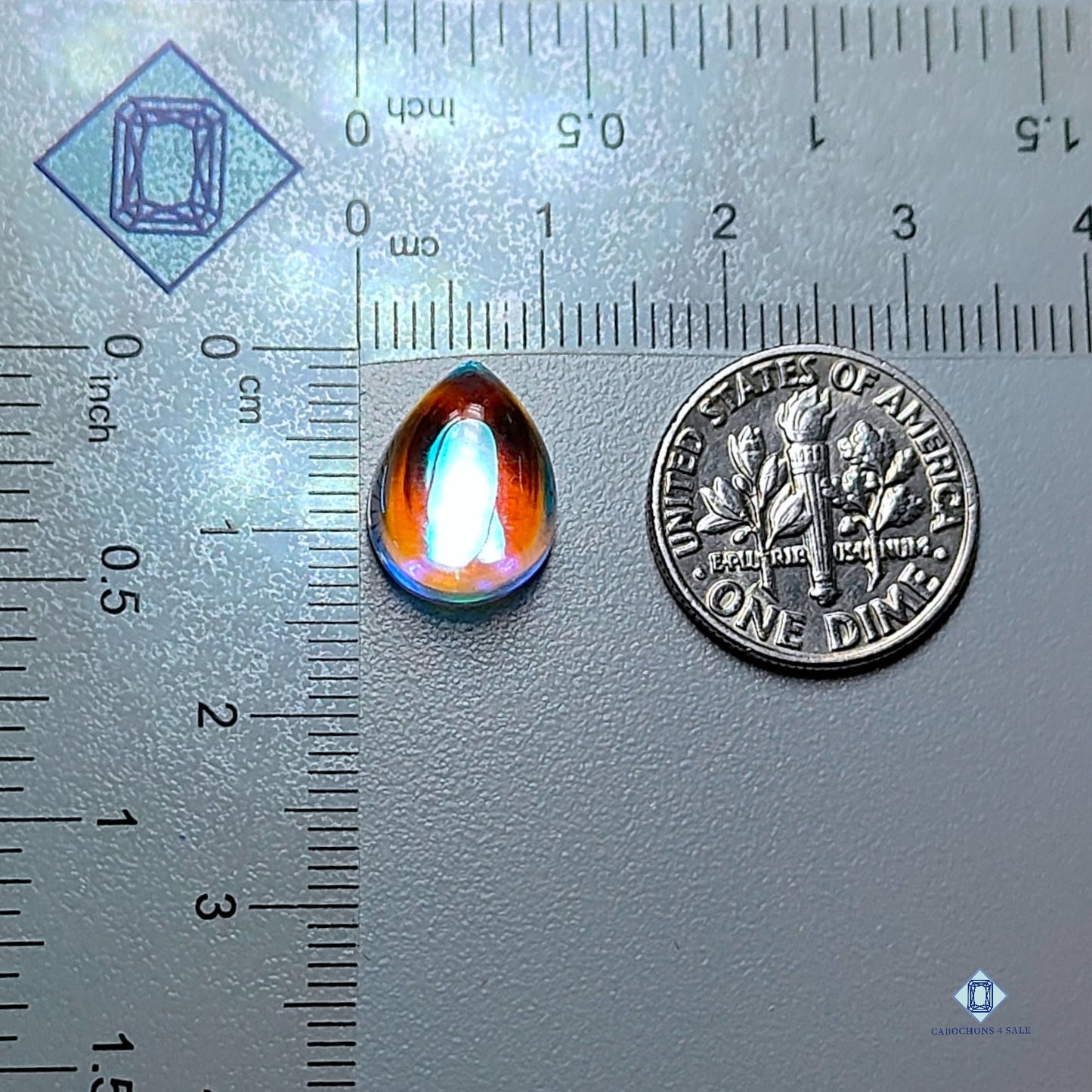 Aura Glass Pear Cabochons