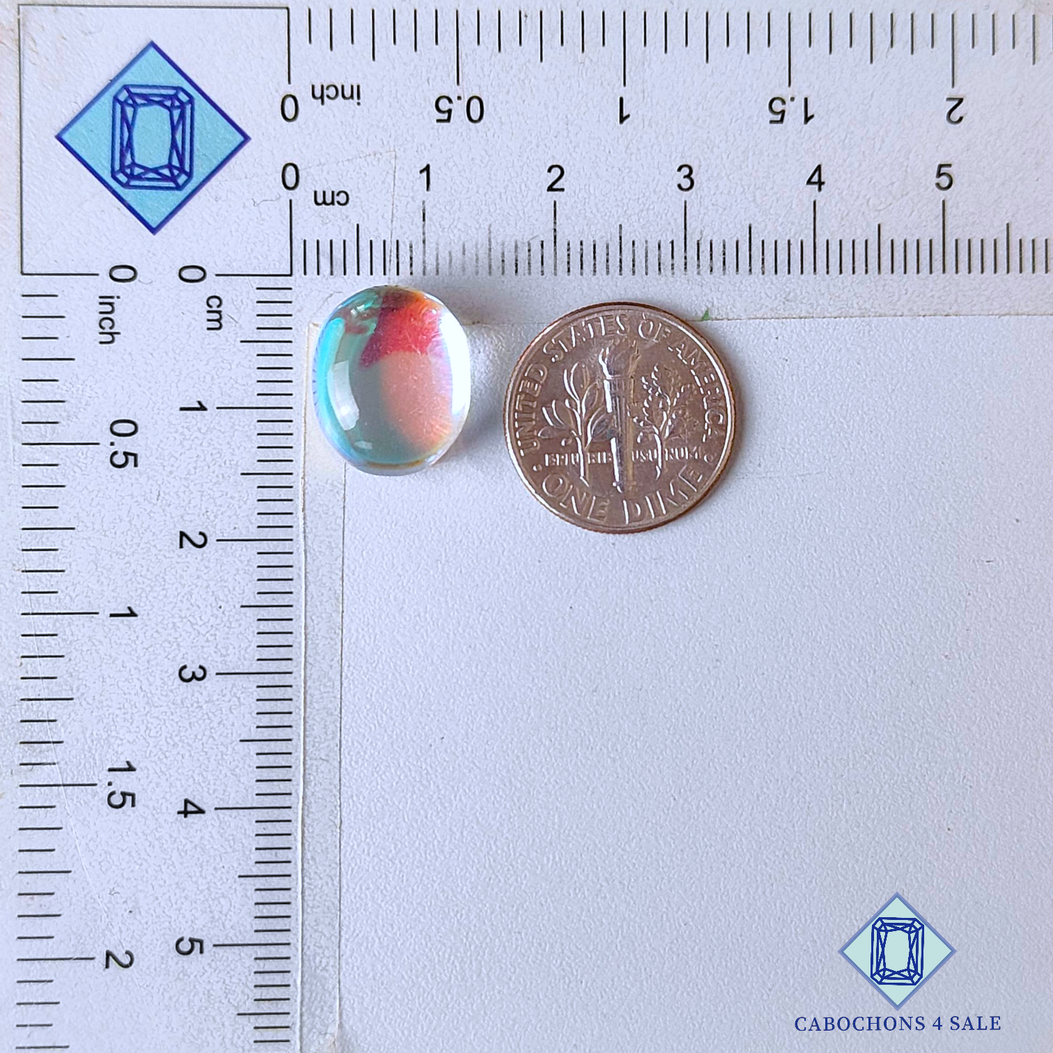 Aura Glass + Crystal Quartz Doublet