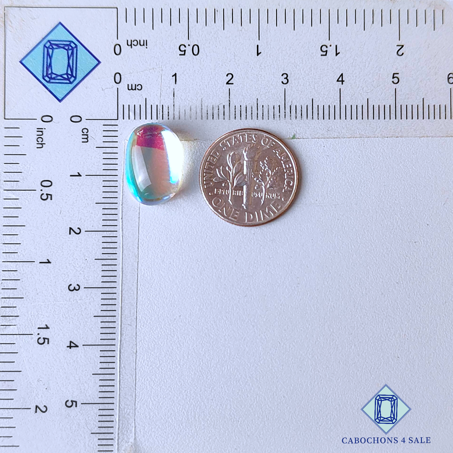 Aura Glass + Crystal Quartz Doublet