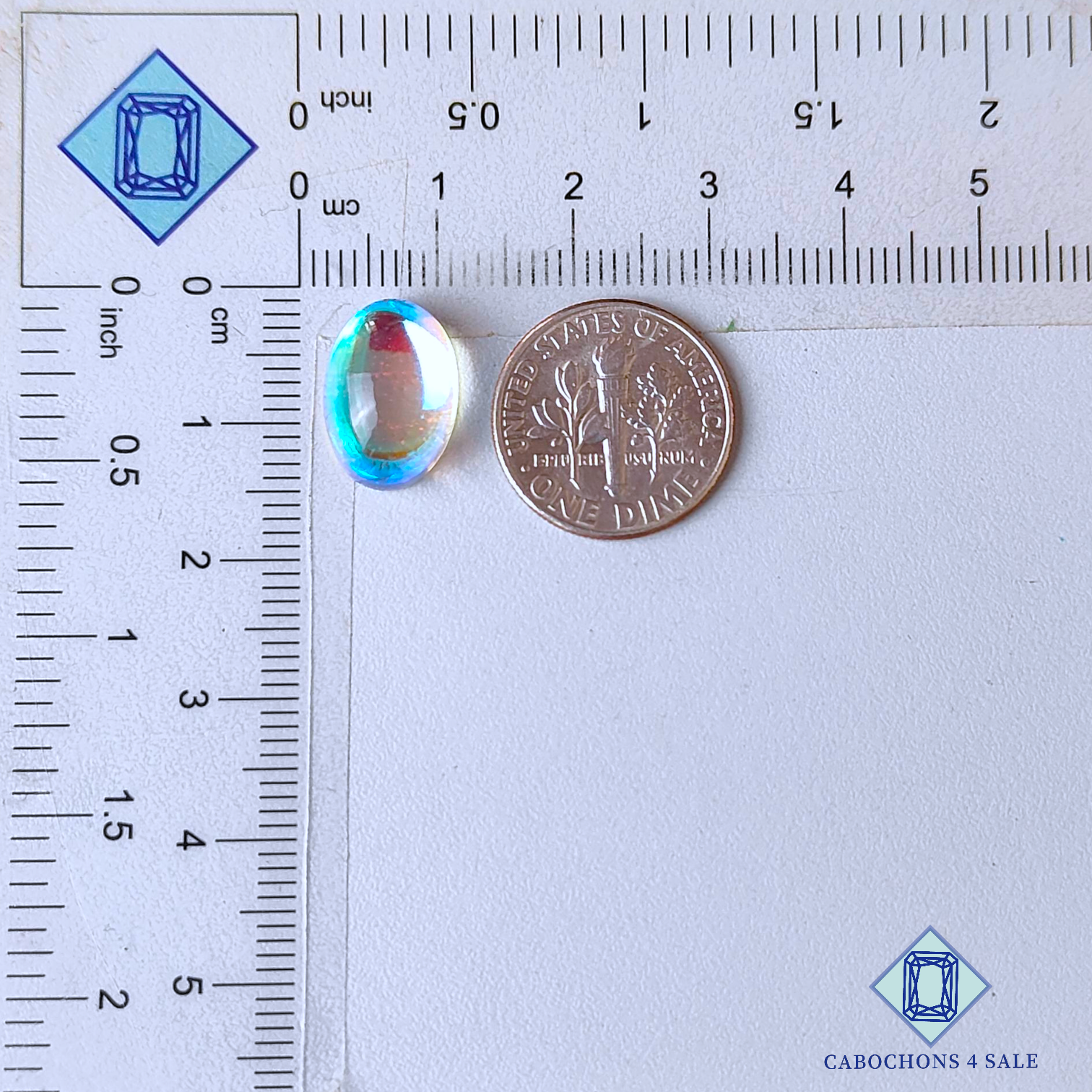 Aura Glass + Crystal Quartz Doublet