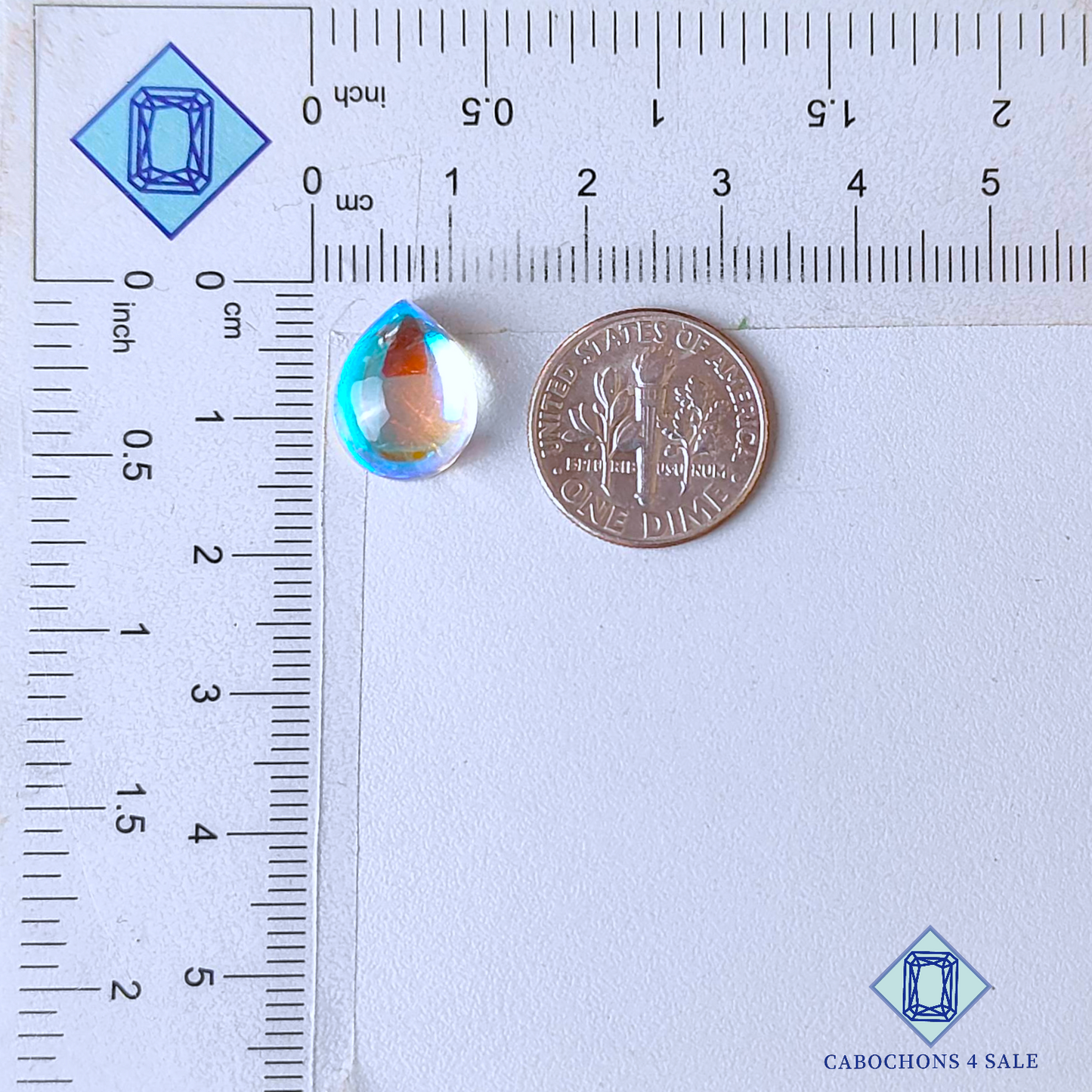 Aura Glass + Crystal Quartz Doublet