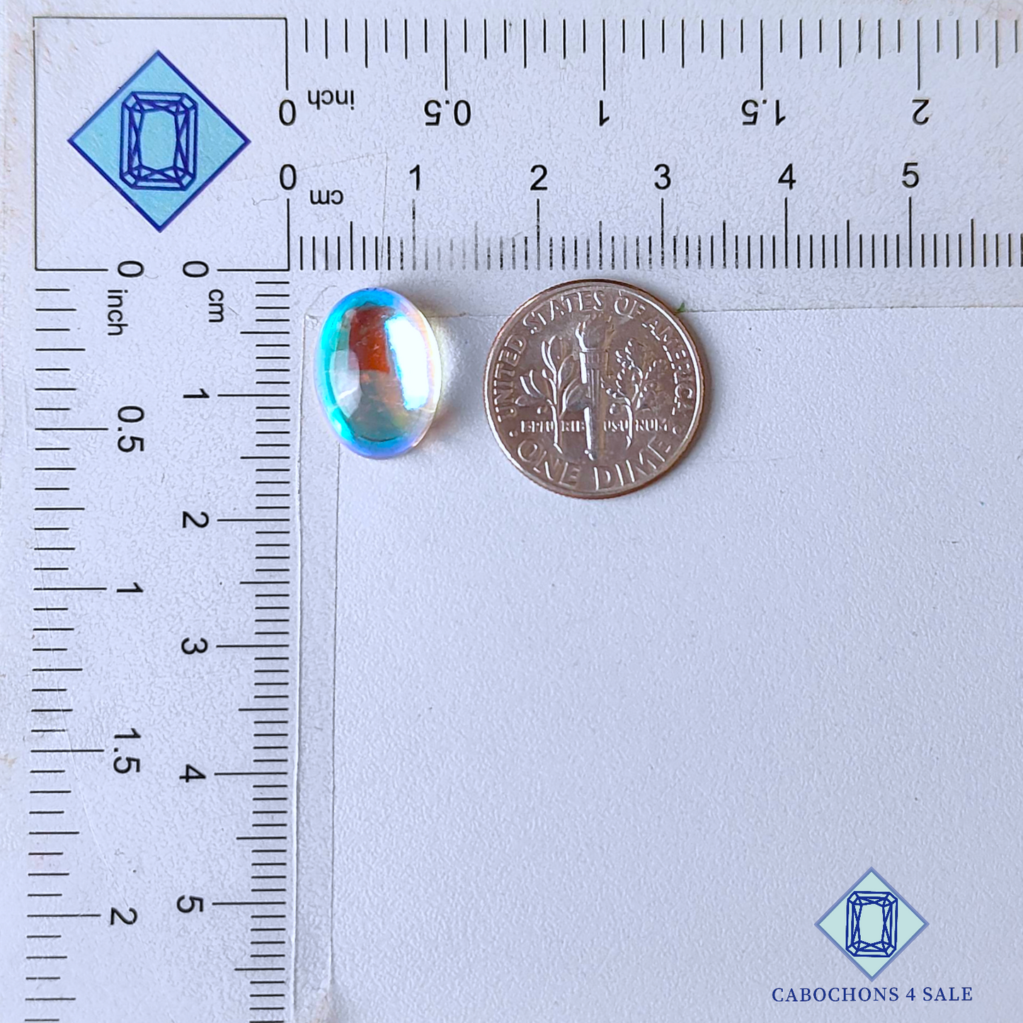 Aura Glass + Crystal Quartz Doublet