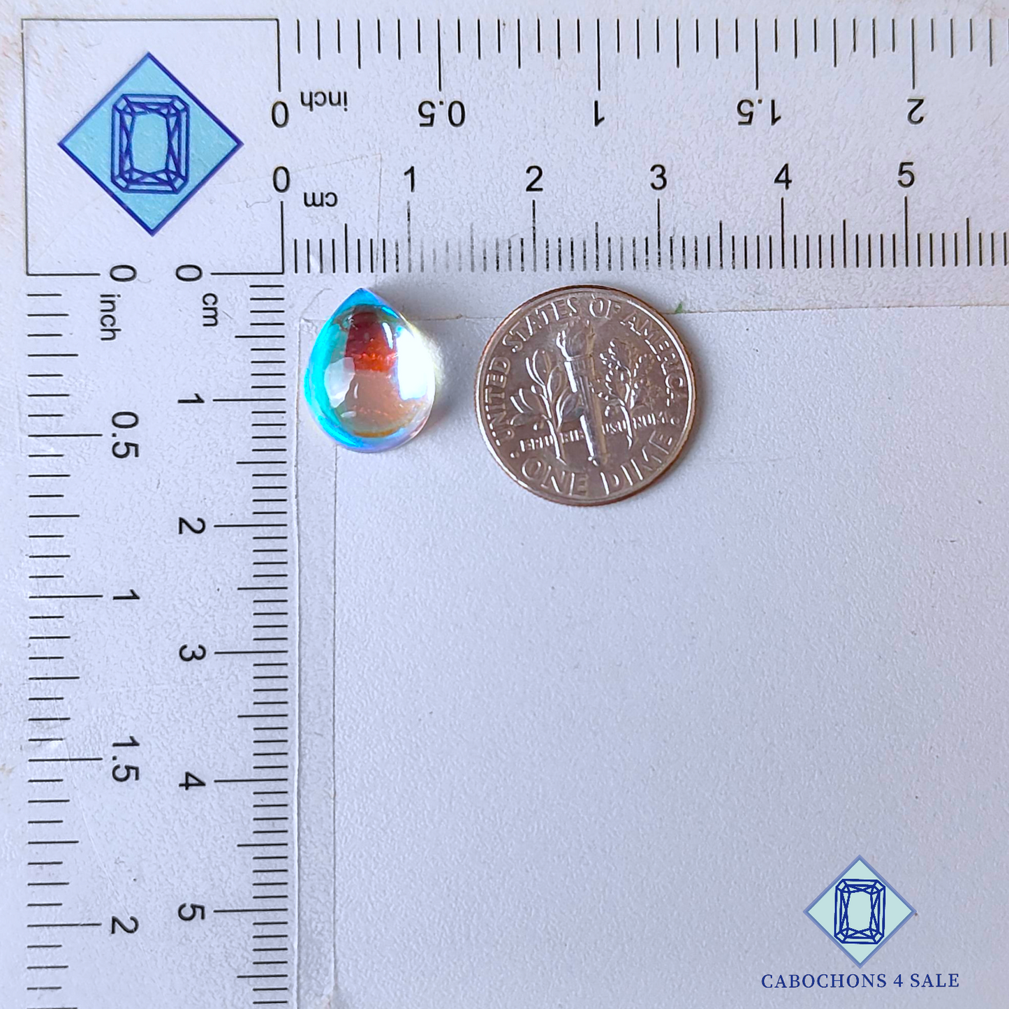 Aura Glass + Crystal Quartz Doublet