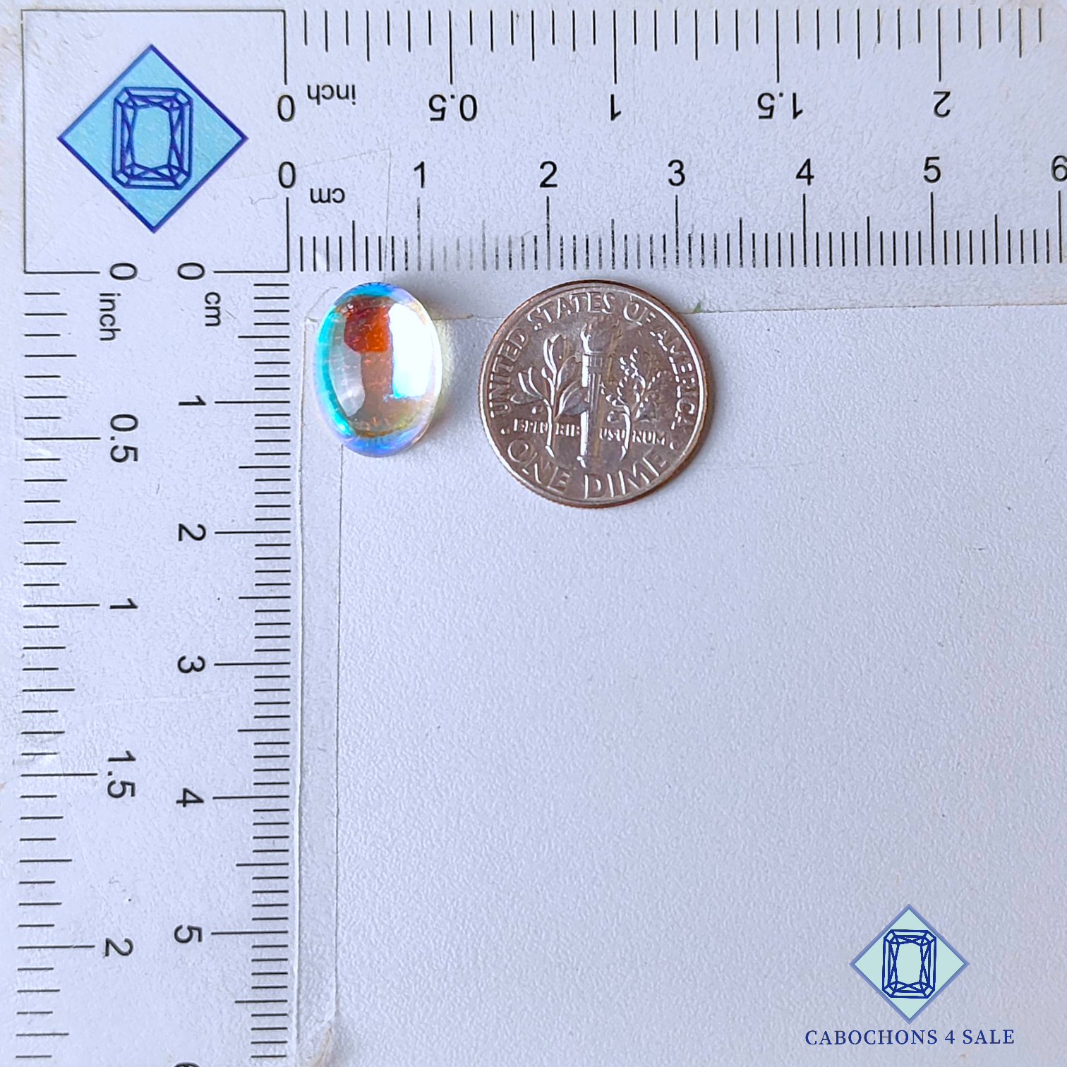 Aura Glass + Crystal Quartz Doublet