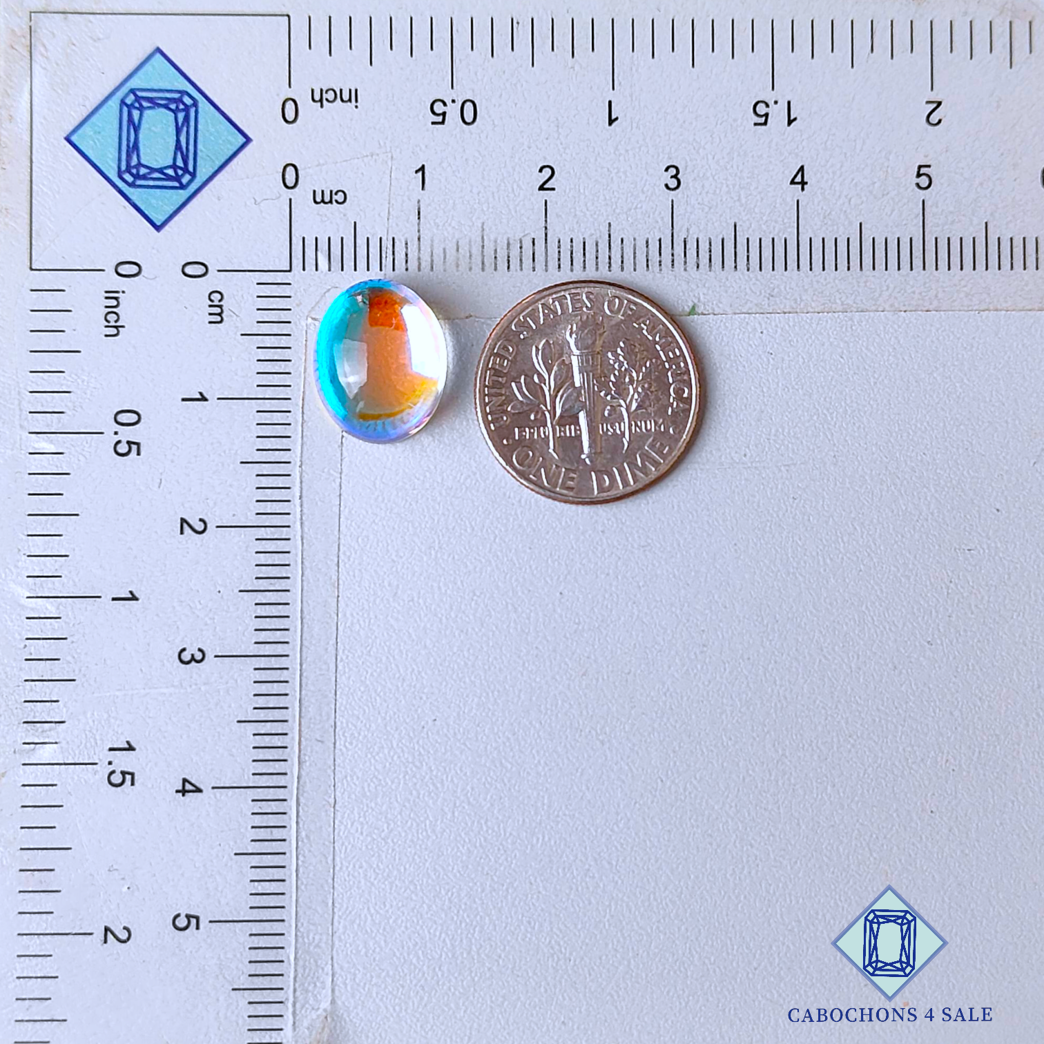 Aura Glass + Crystal Quartz Doublet