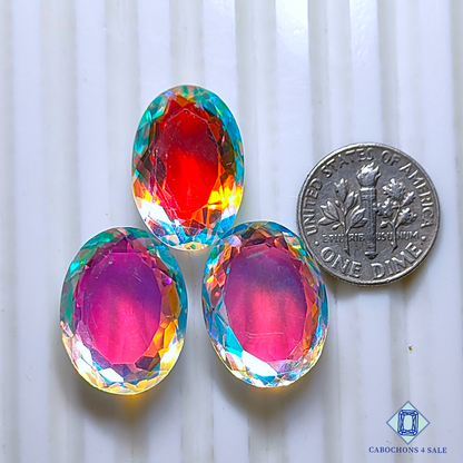 Aura Glass + Crystal Quartz Doublet