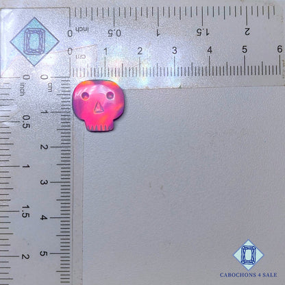 Piedra preciosa de ópalo aurora natural tallada para Halloween, 14 x 14 x 2 mm, procedente de Australia, disponible para la venta.