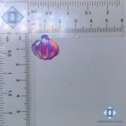Piedra preciosa de ópalo Aurora natural tallada para Halloween, 15 x 16 x 2 mm, procedente de Australia, disponible para la venta.
