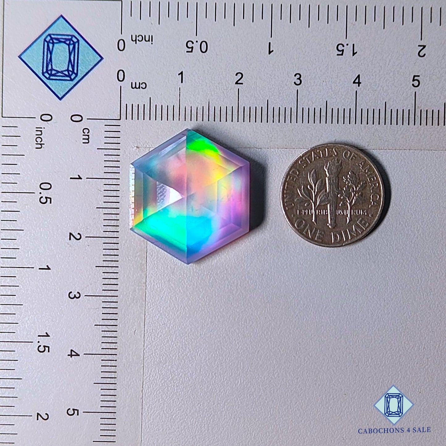 Aurora Opal + Crystal Quartz Doublet Gemstone Fancy Doublets 23*20*9mm available for sale