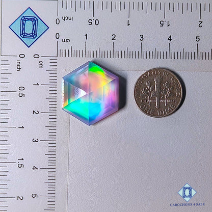 Aurora Opal + Crystal Quartz Doublet Gemstone Fancy Doublets 23*20*9mm available for sale