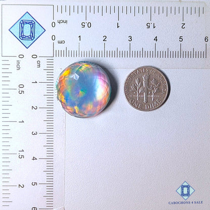 Aurora Opal + Crystal Quartz Doublet Gemstone Round Doublets 22*14mm available for sale