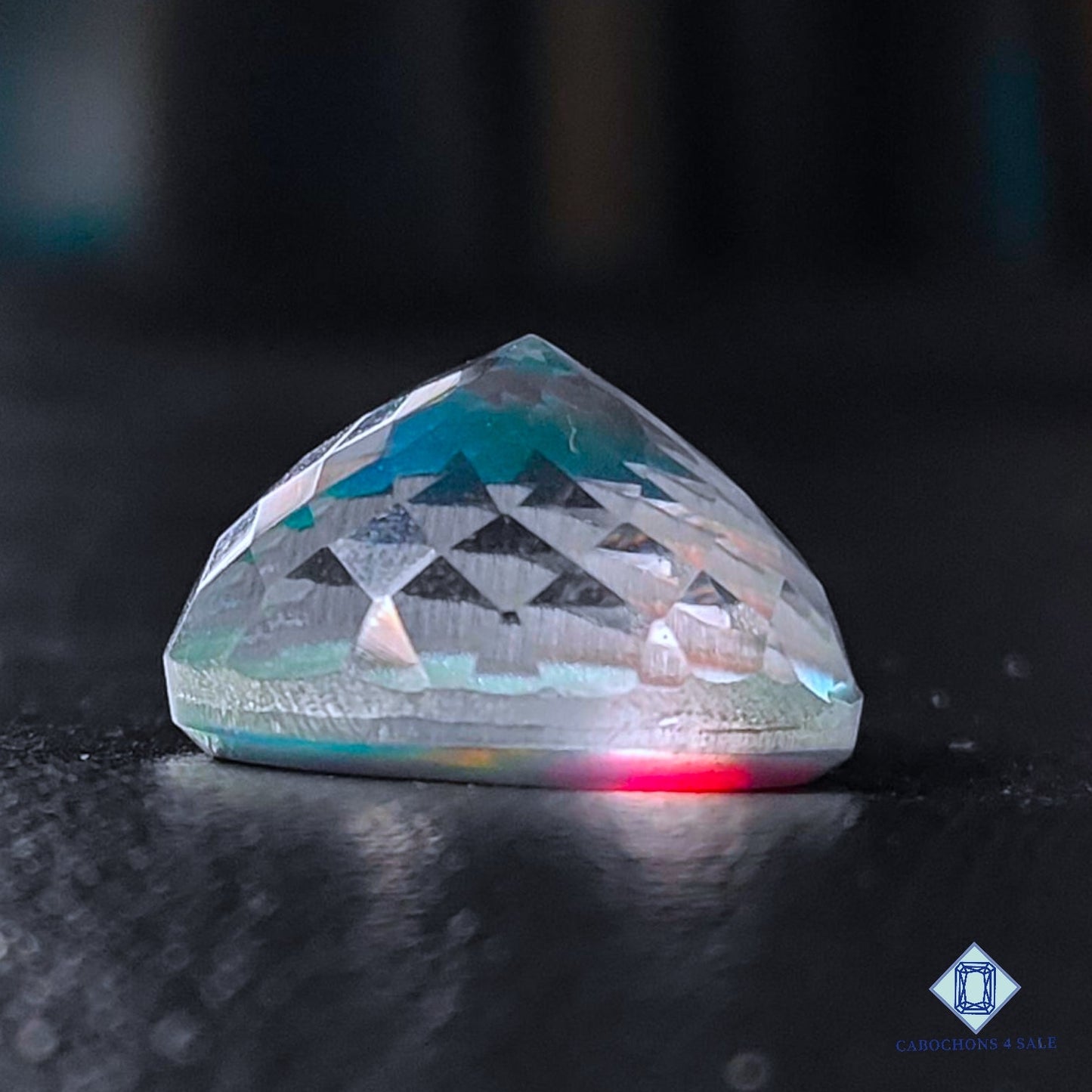 Aurora Opal + Crystal Quartz Doublet Gemstone Round Doublets 22*14mm available for sale