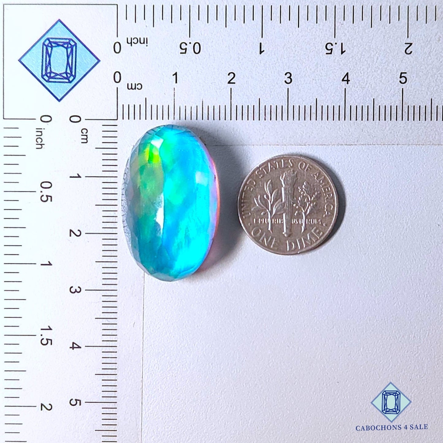 Aurora Opal + Crystal Quartz Doublet Gemstone Oval Doublets 27*17*11mm available for sale