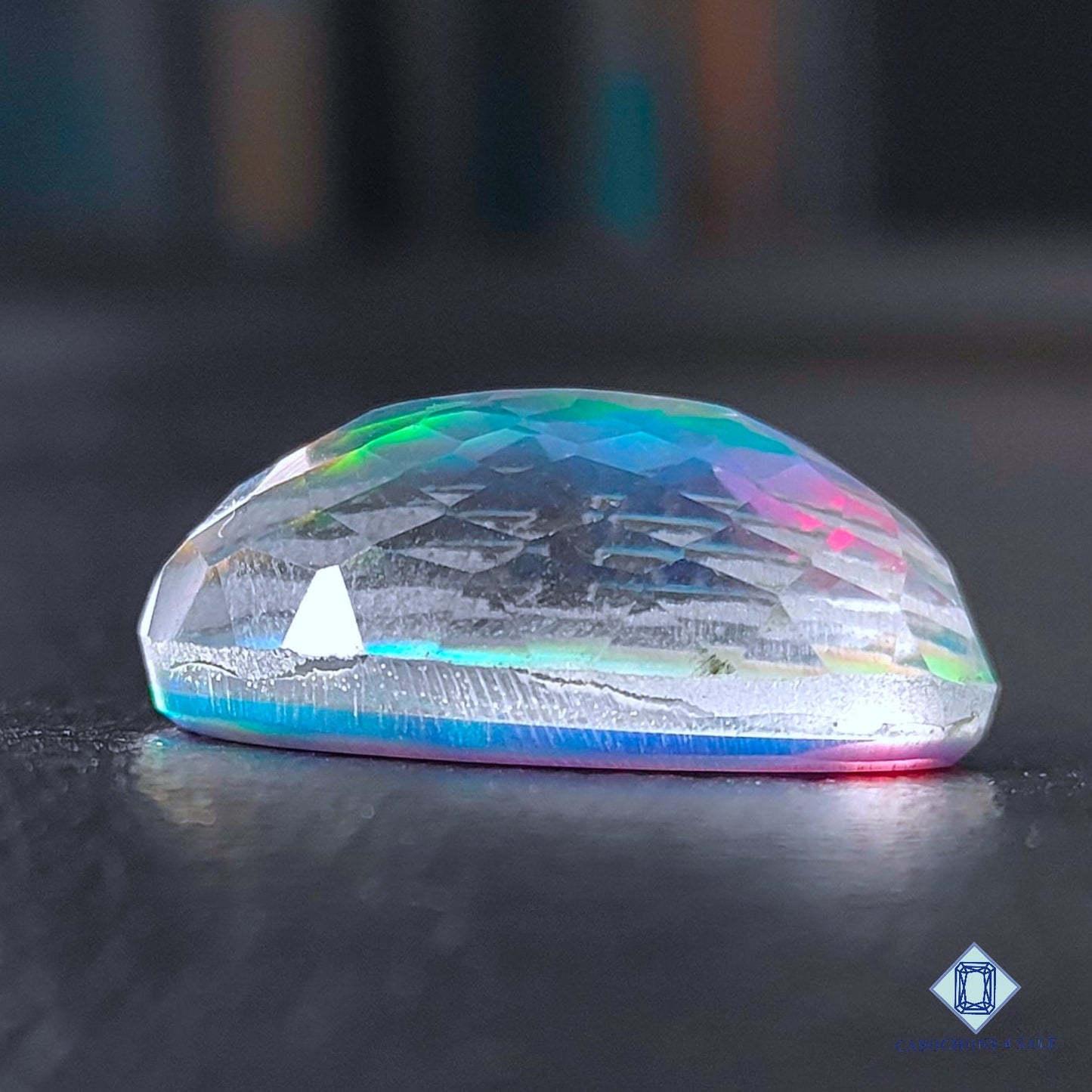 Aurora Opal + Crystal Quartz Doublet Gemstone Oval Doublets 27*17*11mm available for sale