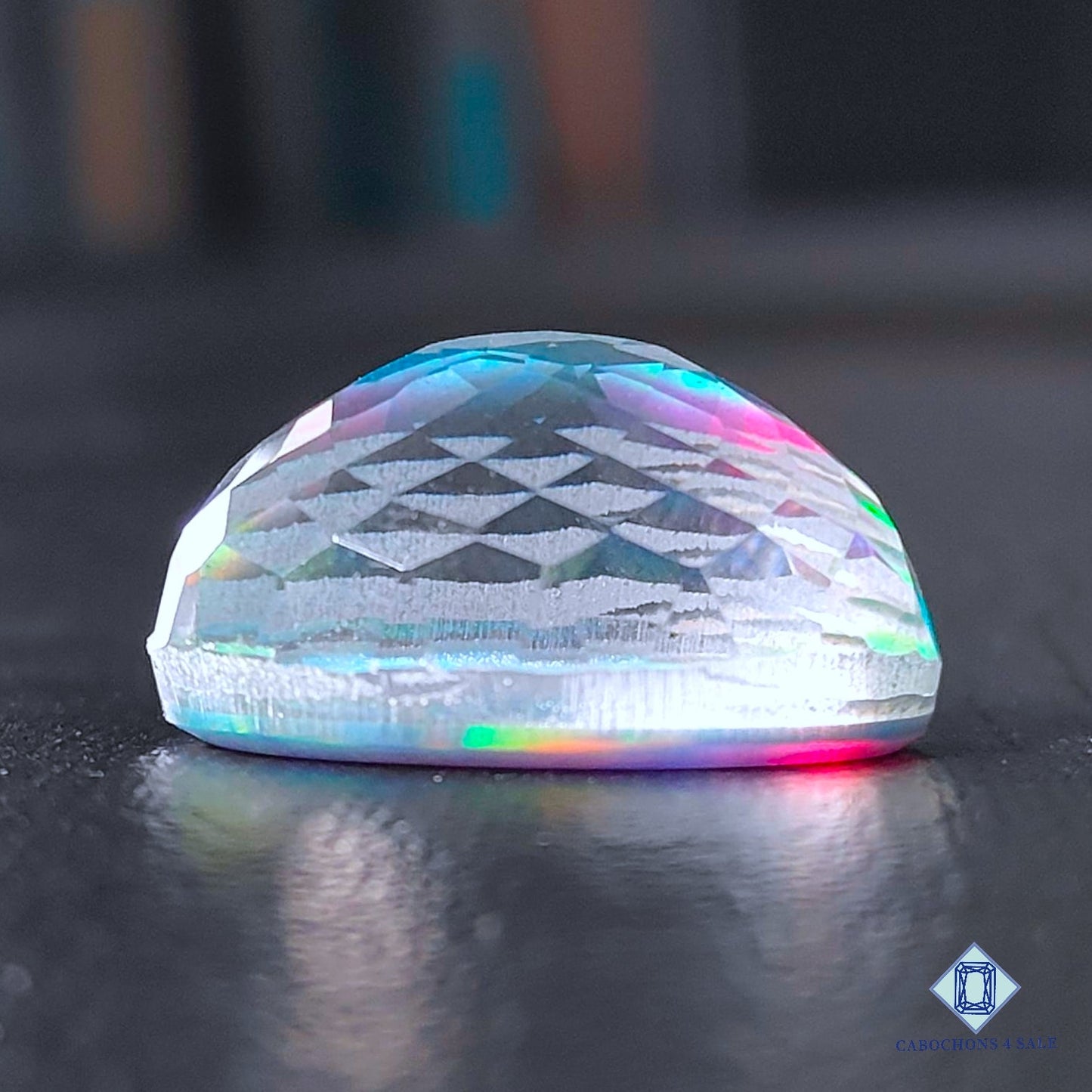 Aurora Opal + Crystal Quartz Doublet Gemstone Oval Doublets 24*18*13mm available for sale