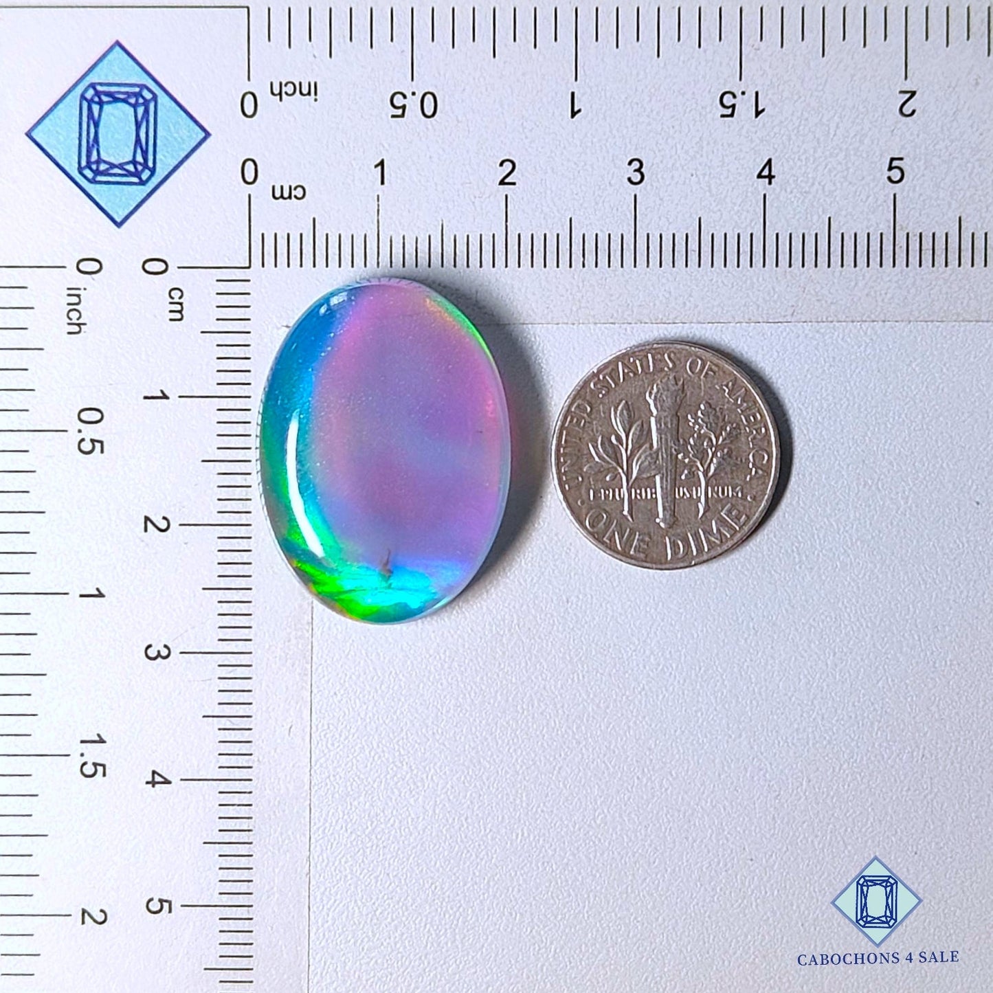 Aurora Opal + Crystal Quartz Doublet Gemstone Oval Doublets 27*20*6mm available for sale