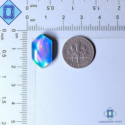 Aurora Opal + Crystal Quartz Doublet Gemstone Hexagon Doublets 18*11*7mm from  available for sale