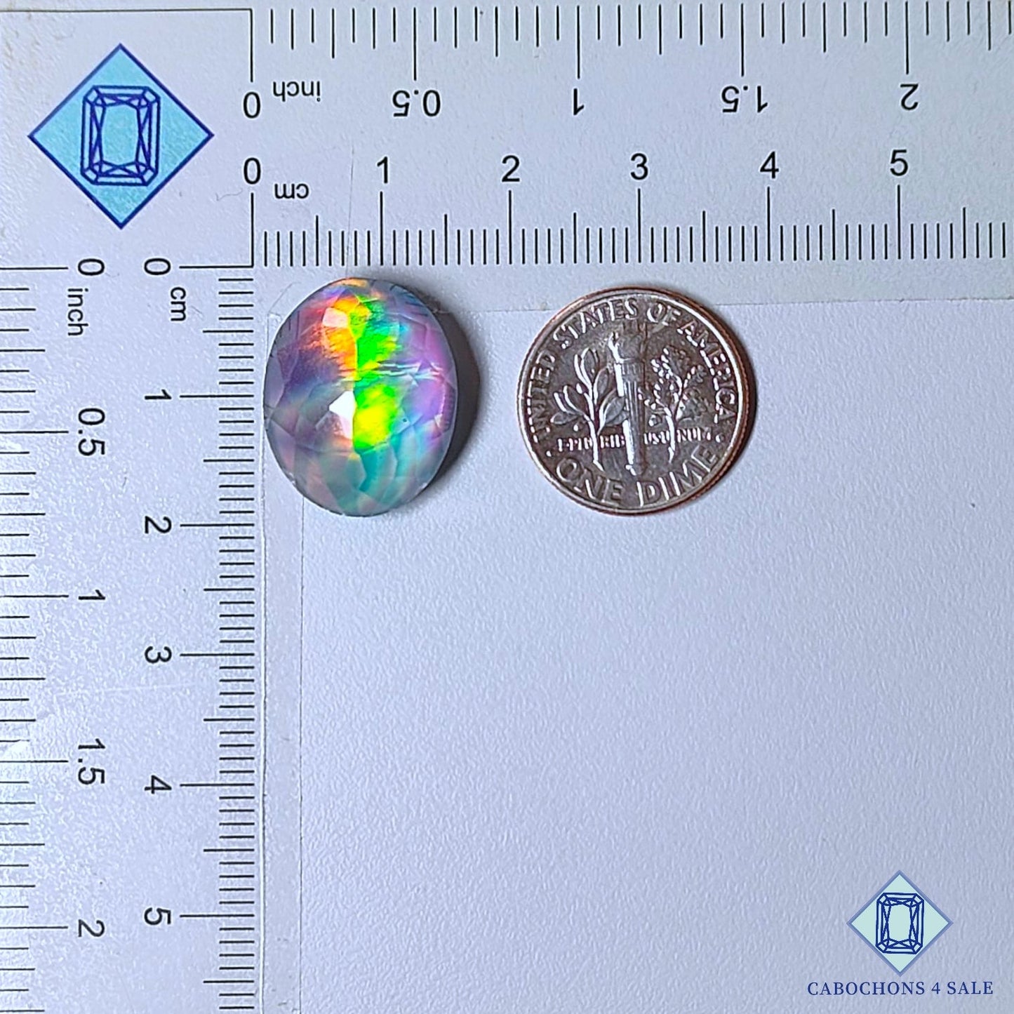 Aurora Opal + Crystal Quartz Doublet Gemstone  Oval Doublets 18*14*9mm available for sale