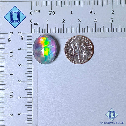 Aurora Opal + Crystal Quartz Doublet Gemstone  Oval Doublets 18*14*9mm available for sale