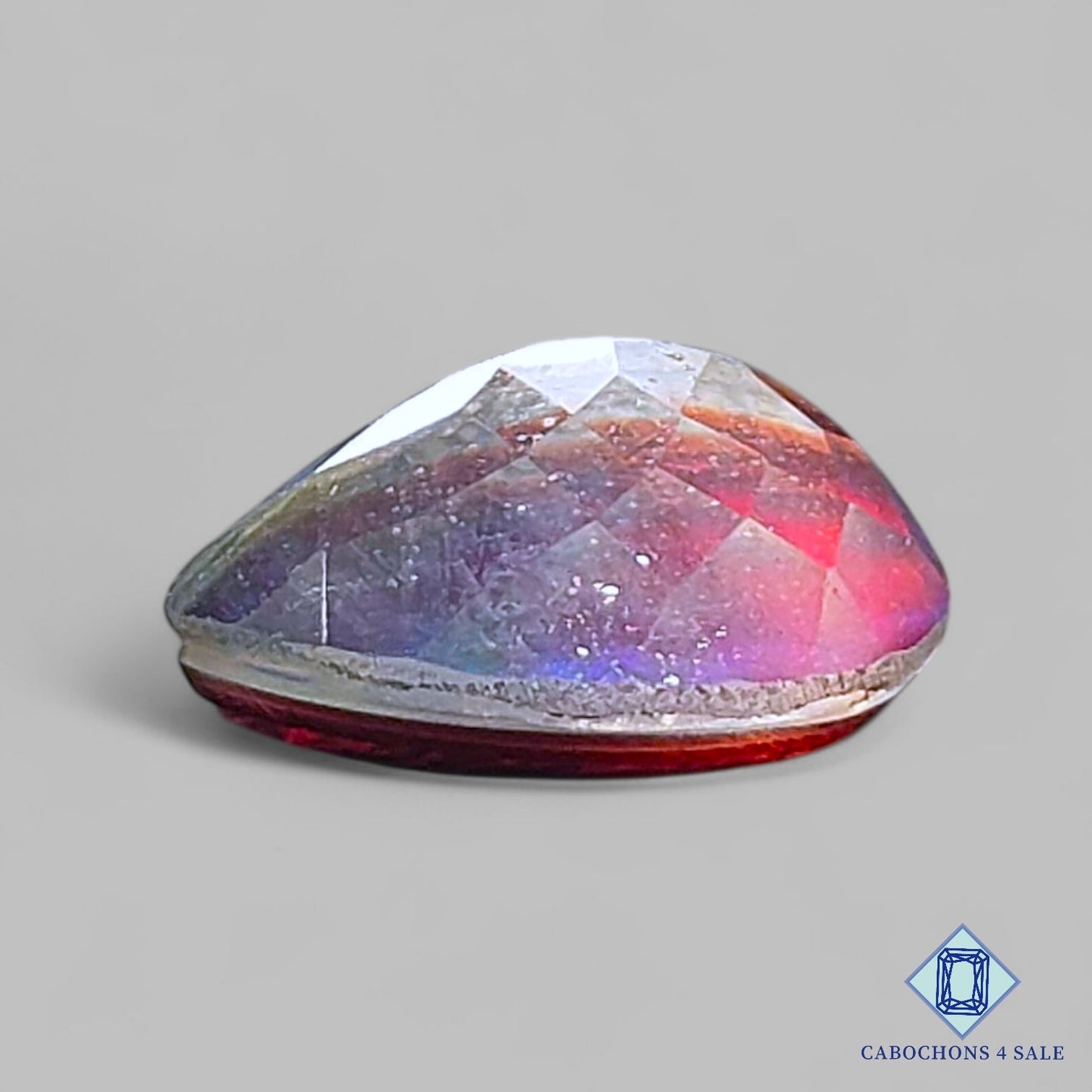 Dobletes de pera de piedra preciosa de cuarzo cristal y ópalo Aurora de 17 x 13 x 7 mm disponibles para la venta