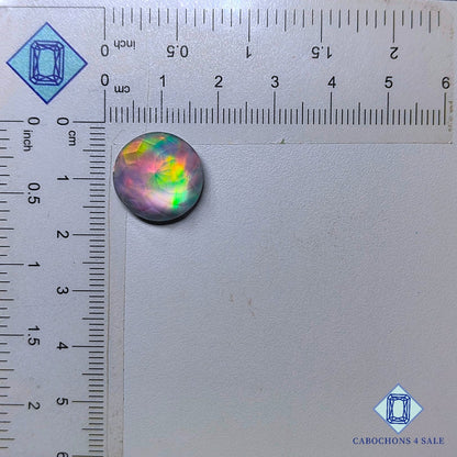 Aurora Opal + Crystal Quartz Doublet Gemstone  Round Doublets 15*9mm available for sale