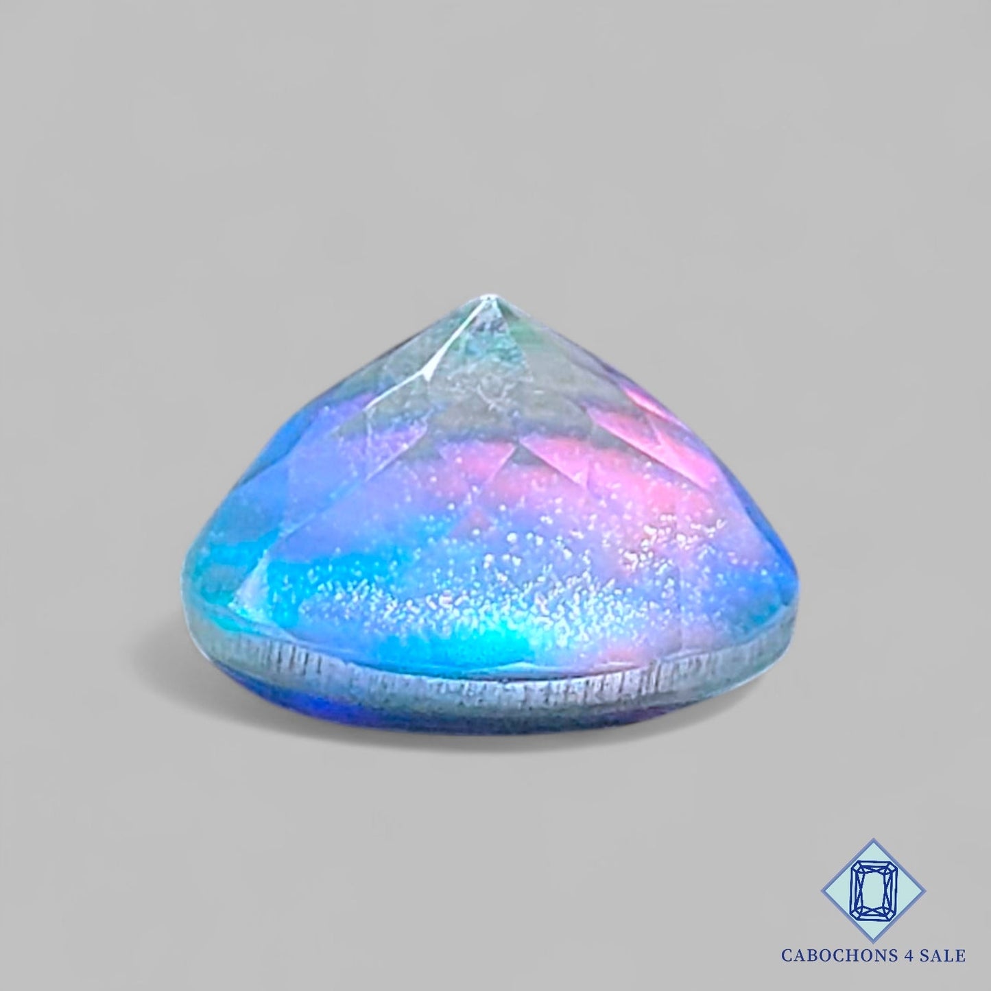 Aurora Opal + Crystal Quartz Doublet Gemstone  Round Doublets 15*9mm available for sale