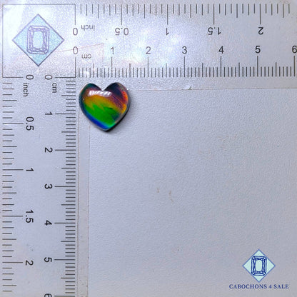Dobletes de piedras preciosas de corazón de ópalo Aurora + cuarzo cristal, 13 x 14 x 5 mm, disponibles para la venta