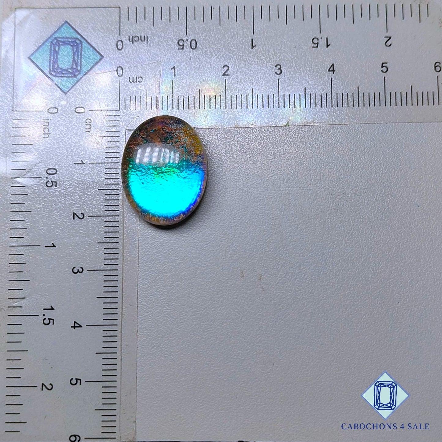 Aurora Opal + Crystal Quartz Doublet Gemstone  Oval Doublets 20*15*6mm available for sale