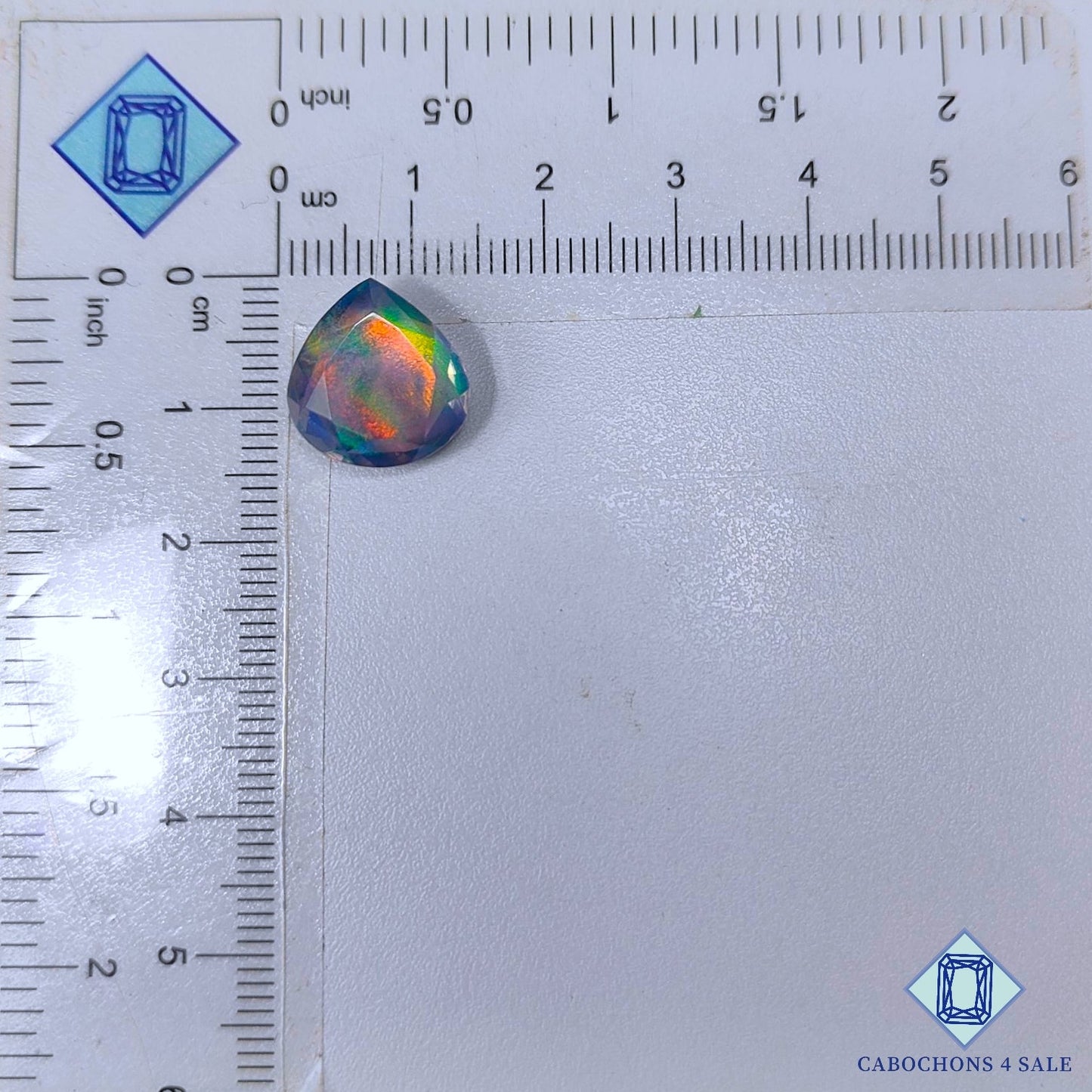 Aurora Opal + Crystal Quartz Doublet Gemstone  Pear Doublets 13*13*7mm available for sale